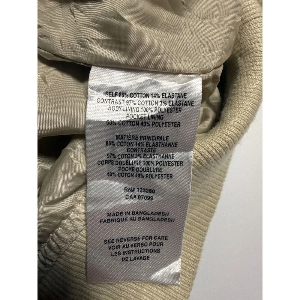 TravisMathew Mens XL Tan Beige Full Zip Bomber Jacket Lightweight Stretch Golf